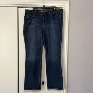 New York & Company Jeans Womens 18 Straight Leg Mid Rise Dark‎ Wash Denim
